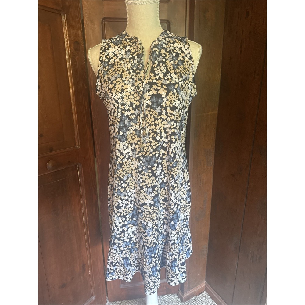 Womens Michael Kors‎ Floral Print Ruffle Hem Sleeveless Dress Medium EUC